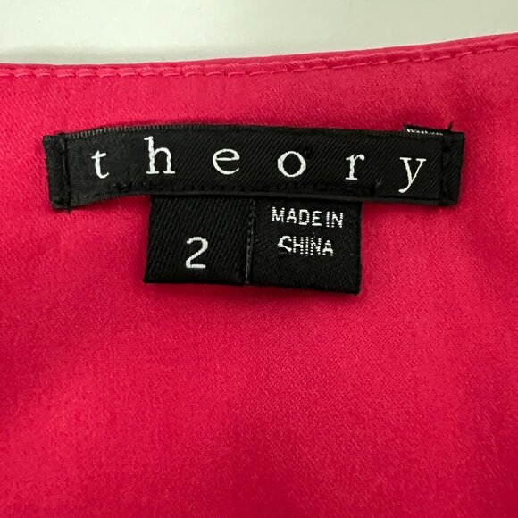 Theory Womens Etiara Impeccable Pink Sleeveless Dress A Line Pockets size 2 - Picture 8 of 11